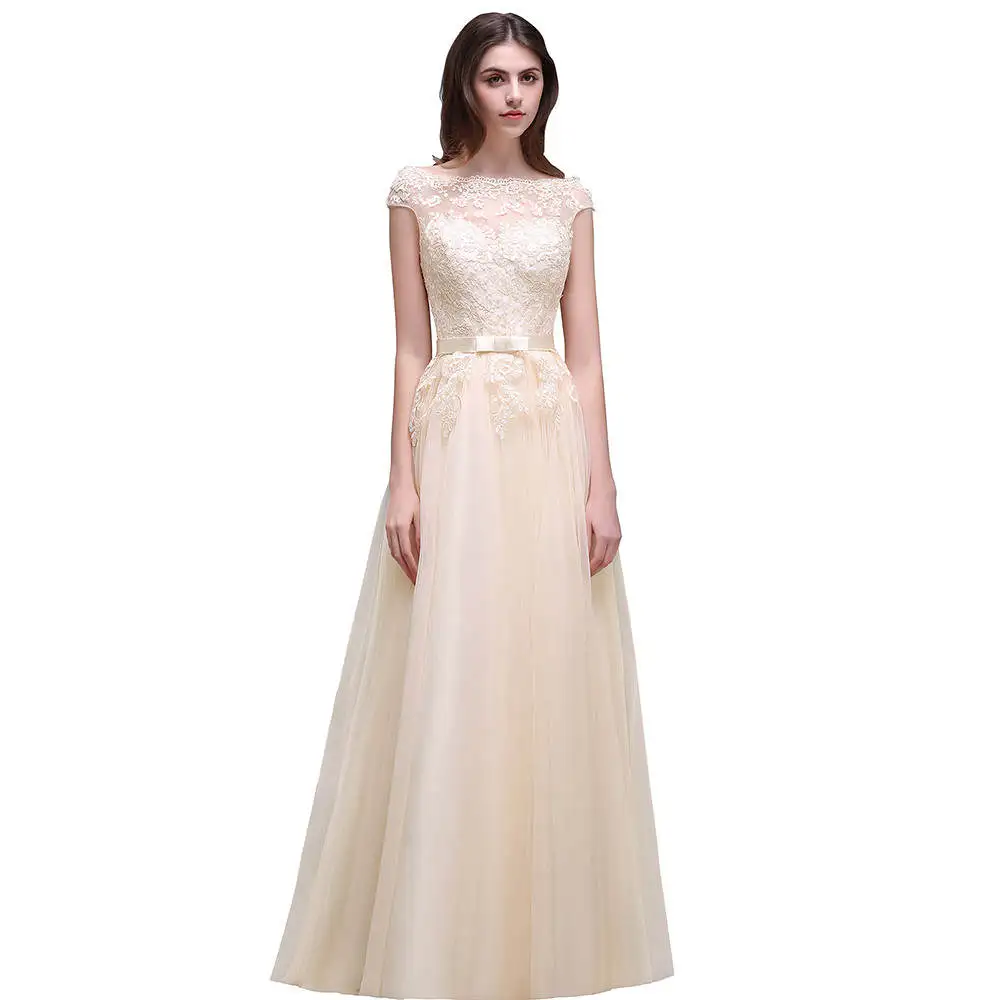 

Robe Demoiselle D'honneur Cheap Convertible Bridesmaid Dresses Long 2019 Elegant Appliques Cap Sleeve Chiffon Bridesmaid Dress