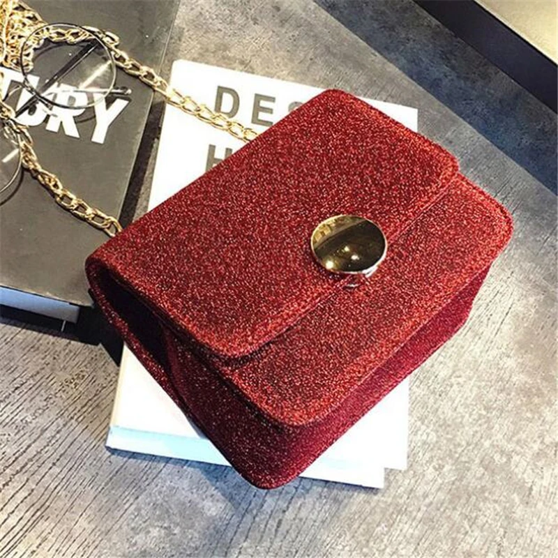 SKLEAF леди плечо мешок 2017 весной и летом женщины блестка цепи небольшой лоскут