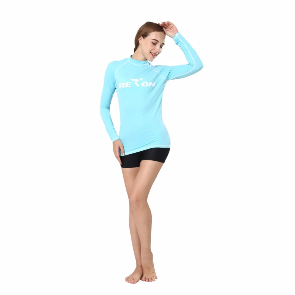 2018 Купальник для женщин и мужчин рашгарды сплошной цвет с длинными рукавами