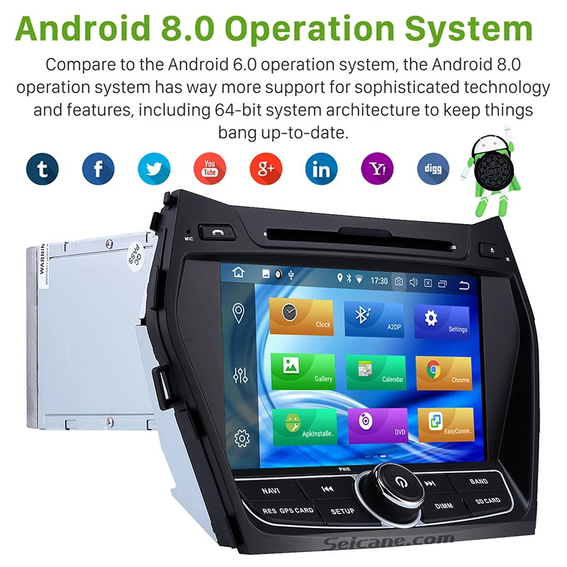 Автомагнитола Seicane Android 8 0 2Din ядер стерео GPS HD 1080P мультимедийный плеер для Hyundai IX45