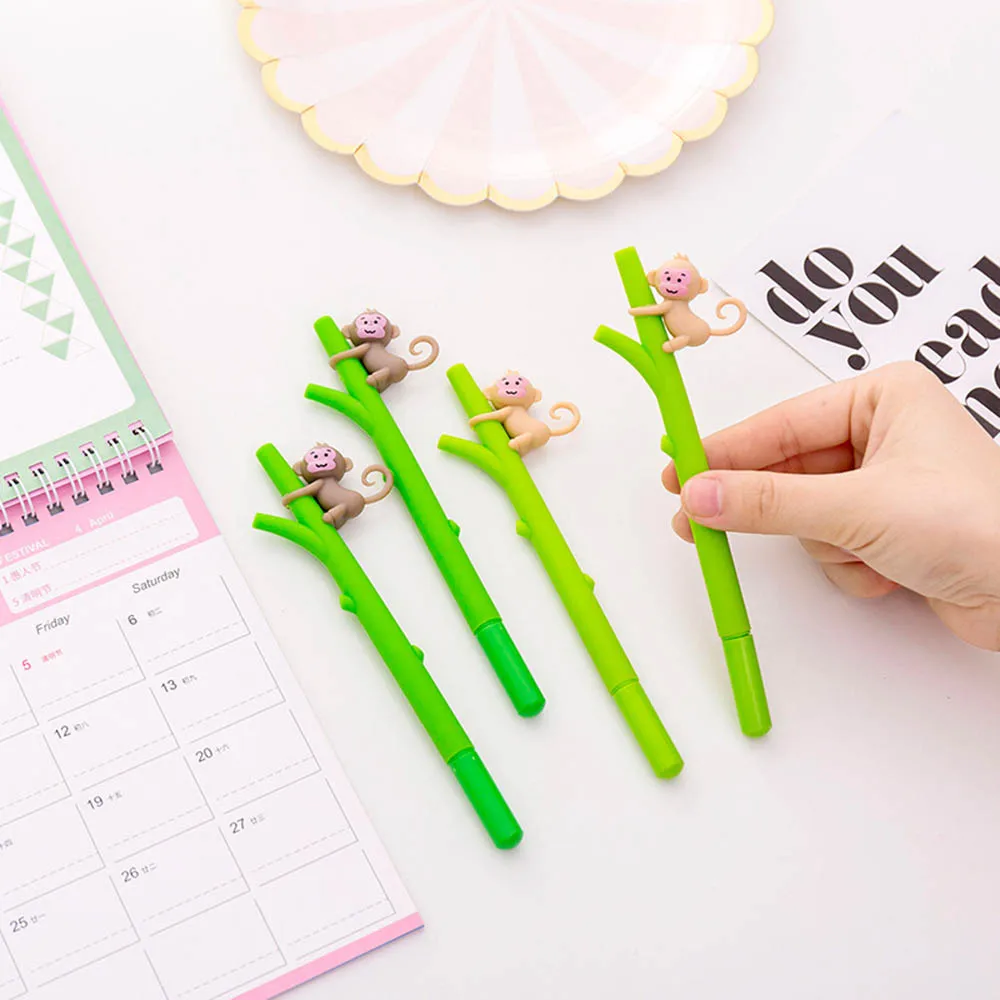 2 шт. гелевые ручки в виде обезьяны новинка канцелярские принадлежности милые