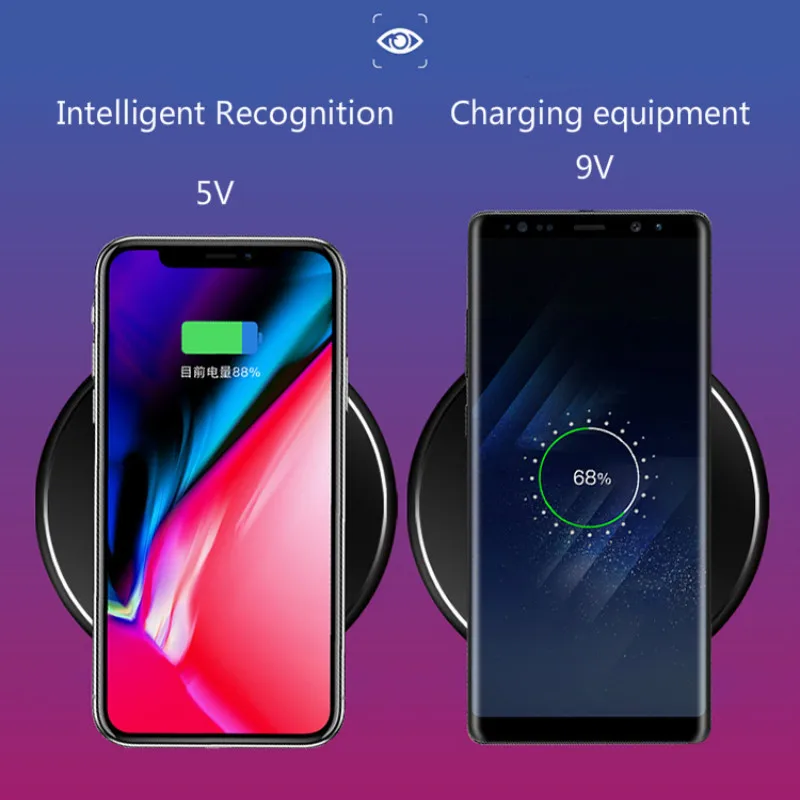 Новый R9 Беспроводное зарядное устройство для samsung S8/для iphonex 9 В высокой мощности 10