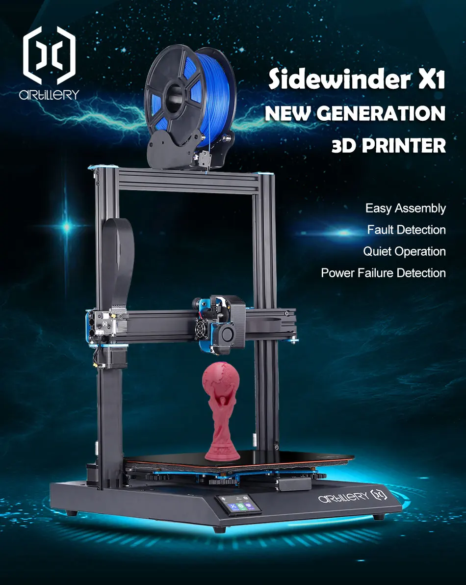 Artillery sidewinder x1 3d принтер SW-X1 Настольный уровень imprimante 3d pro 300*300*400 мм размер поддержка USB и TF карты сенсорный экран