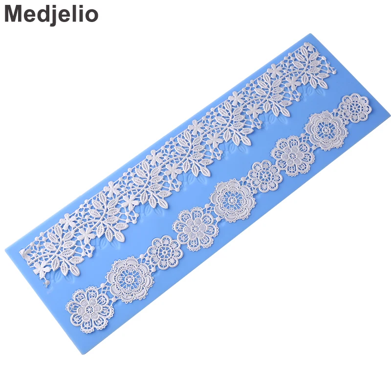 Medjelio 3D кружевная силиконовая формочка в виде цветов торта форма для шоколада