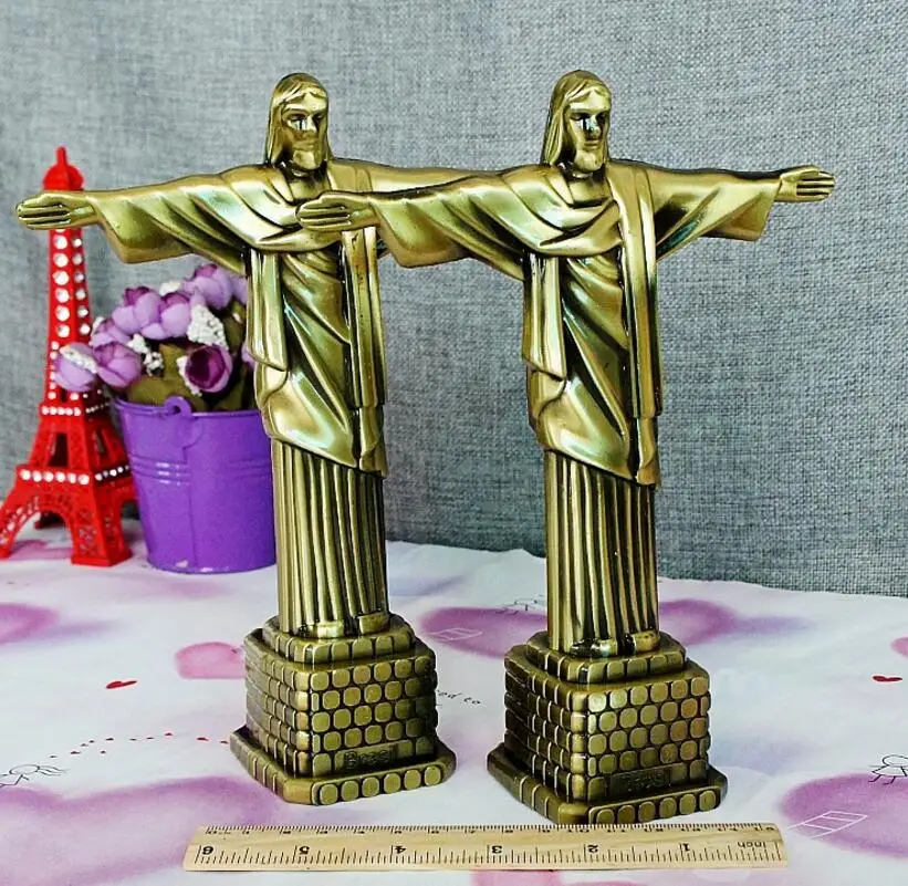 Классическая винтажная Ретро Статуя Иисуса ручная работа металлическая модель