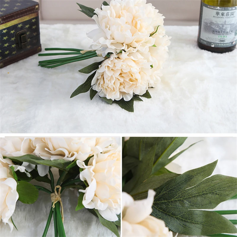 Большой Букет пионов 19 см искусственные цветы свадебный букет из роз украшения