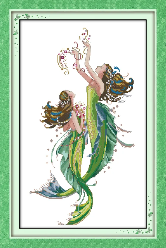 

The mermaid(1) cross stitch kit people 18ct 14ct 11ct count print canvas stitches embroidery DIY handmade needlework