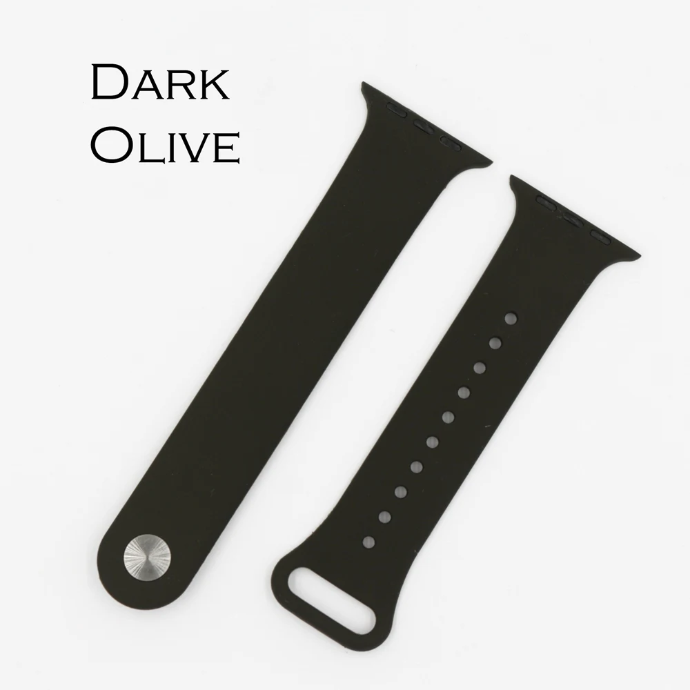 Dark Olive URVOI силиконовый ремешок для apple watch series 4 3 2 1 ремешок для iWatch Sport band штырь на замену-и-tuck закрытие официальных цветов - Цвет ремешка: Dark Olive