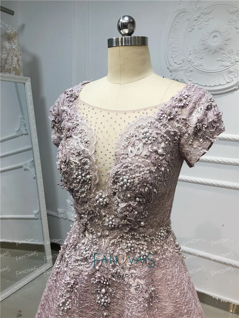 Сиреневые вечерние платья 2019 A Line роскошный кристалл из бисера Вечернее платье