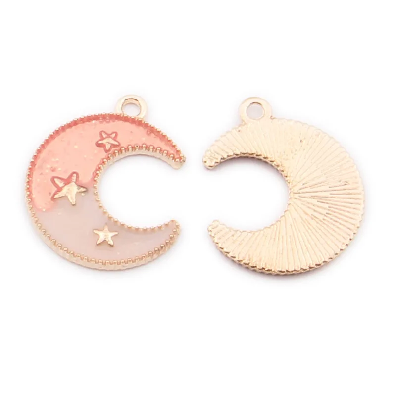 10 шт. эмаль двухцветный Пентагон звезда луна подвески металлические золотые