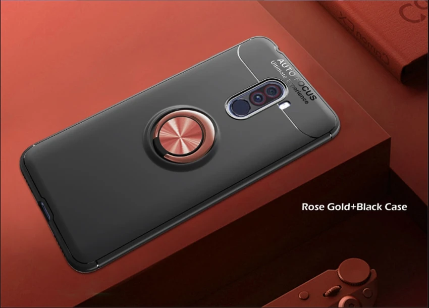Для Xiaomi Pocophone F1 автомобильный магнитный держатель для колец чехол для Pocophone F1 TPU Автофокус Невидимый палец кольцо гибридный автомобиль Hodeler