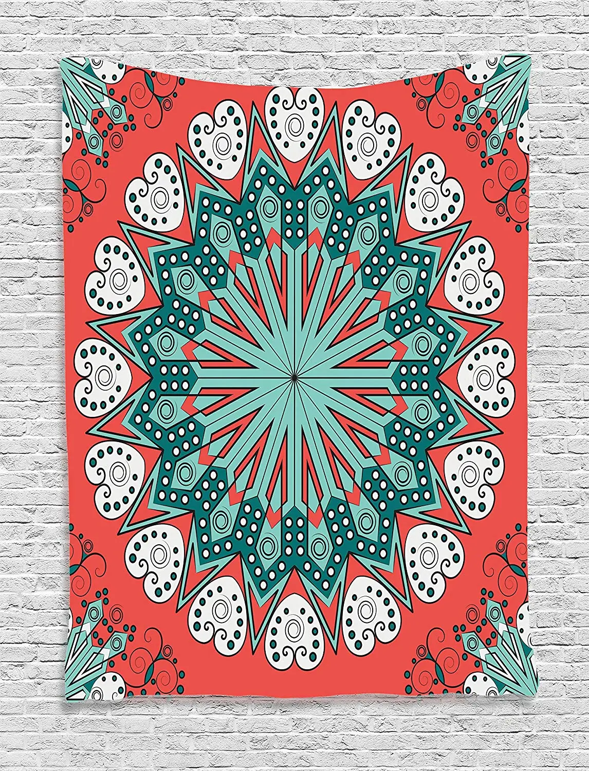 Classic Decor Flowers Leaves Sunshine Shapes Nature Inspired Trendy Illustration Print Bedroom Dorm Wall Hanging Tapestry | Дом и сад