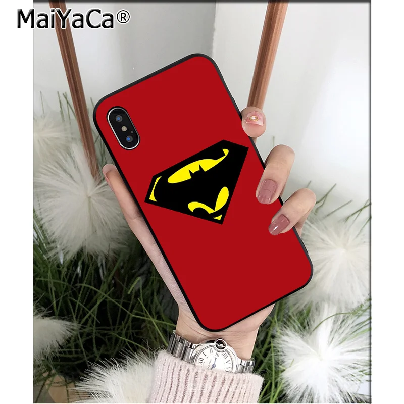 MaiYaCa DC супергерой Бэтмен логотип ТПУ Мягкие аксессуары для телефона чехол iPhone 8 7 6