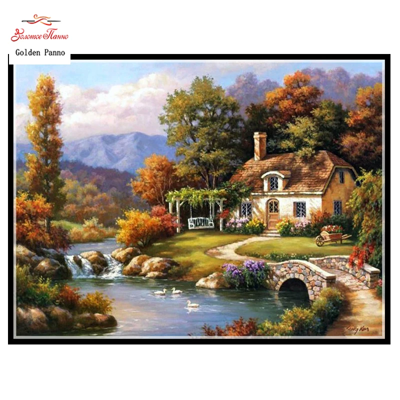 

Goldenpanno,5D,diy diamond embroidery,Full,square,Diamond Painting,Cross Stitch,3D,diamond,Mosaic,Needlework,Crafts,landscape