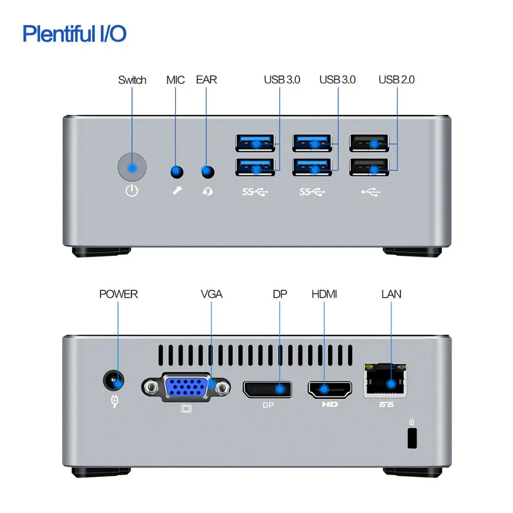 Chatreey мини ПК i5 7200u i7 4500u DP VGA HDMI 4k@ 60 Гц тройной дисплей windows linux legacy HTPC компьютер