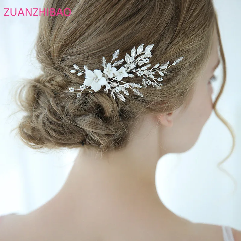 Свадебные аксессуары для волос Стразы ручной работы жемчуг тиары цветок заколки