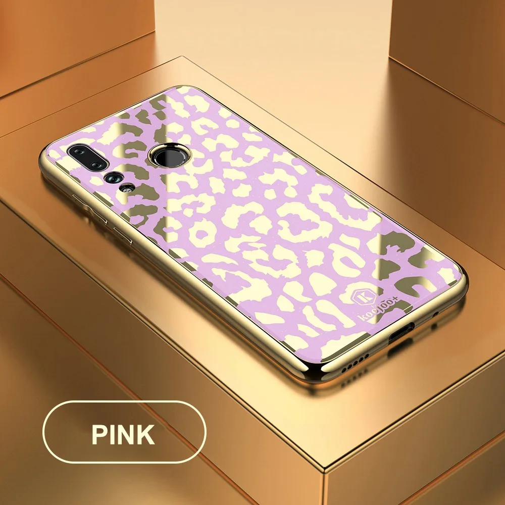 OTAO стеклянный чехол с леопардовым принтом для huawei P20 P30 Pro mate 20 Lite, мягкий ТПУ чехол s, чехол для huawei Nova 4 3 3i - Цвет: Pink