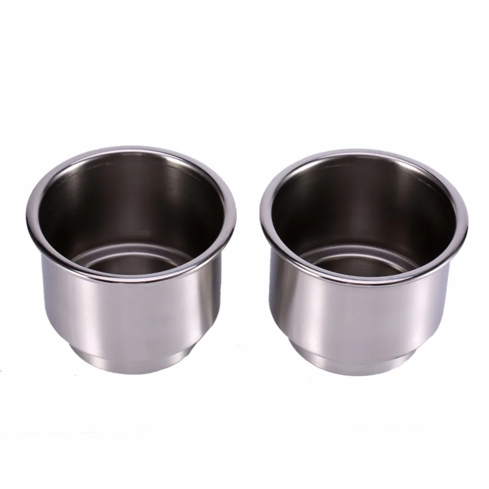 Car-Styling 2Pcs Car Stainless Steel Cup Drink Bottle Holder 4.1&quot Silver Holders 2016 New | Drinks