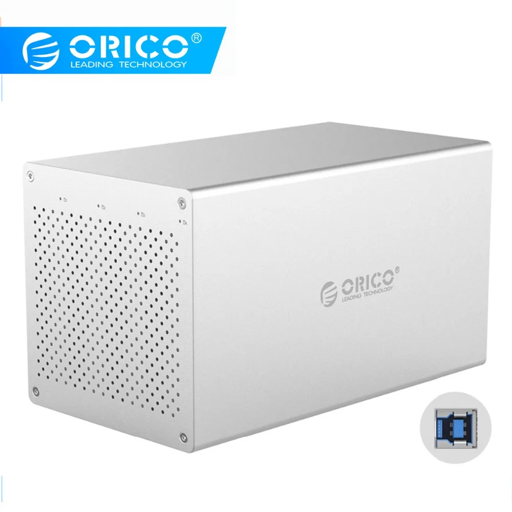 ORICO 4 отсека SATA для USB3.0 3 5 дюймовый корпус жесткого диска с поддержкой Raid 40 ТБ