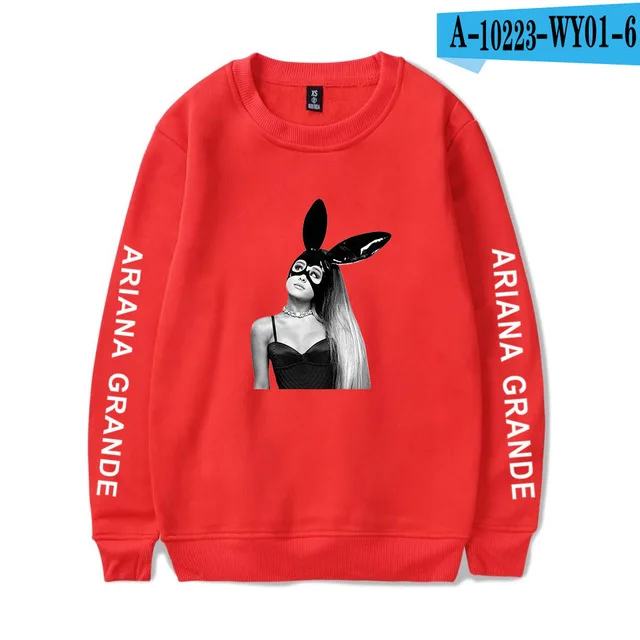 red Ariana Grande толстовки для женщин/мужчин хип-хоп Повседневная Толстовка с капюшоном Женская мода Tumblr куртка пальто весна осень спортивный костюм топы - Цвет: red
