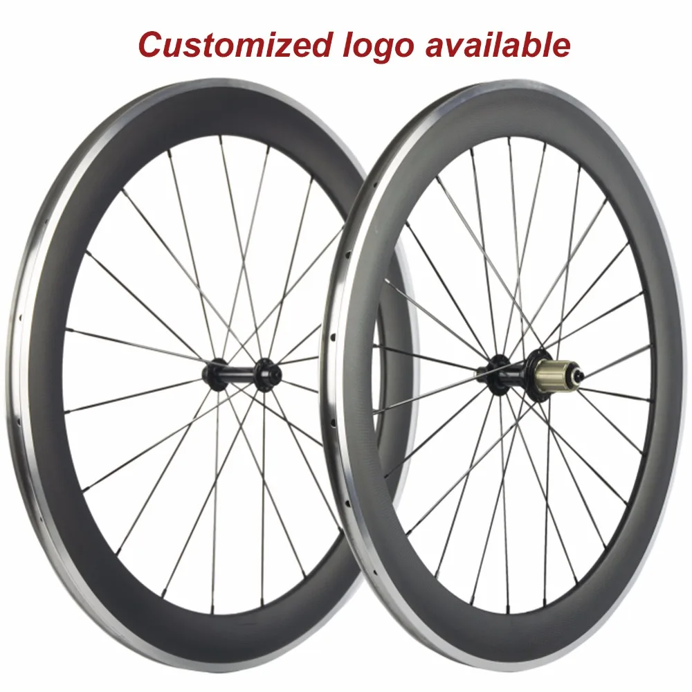 

700C 60mm Clincher Carbon Wheels Alloy Brake Surface for Road Bike Aluminium Braking Wheelset