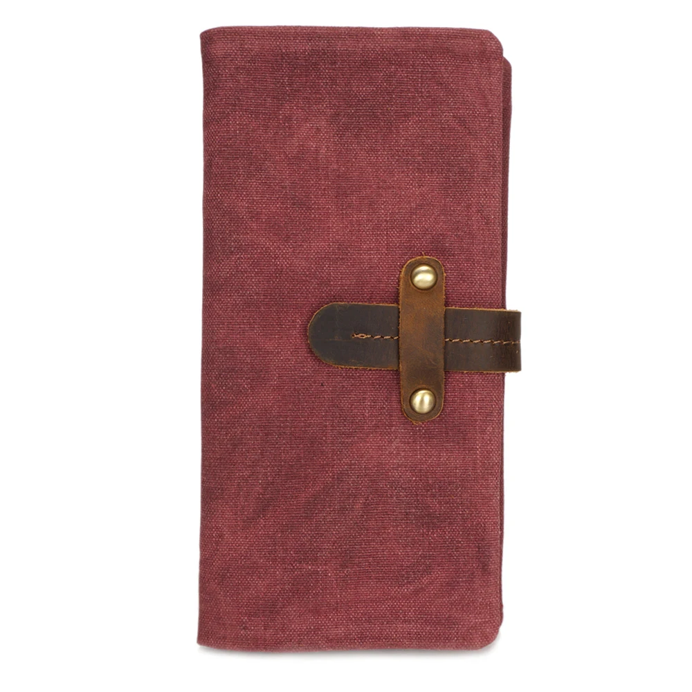 Для Мужчин's Винтаж холст кожаный бумажник мульти-карта длинные Двойные