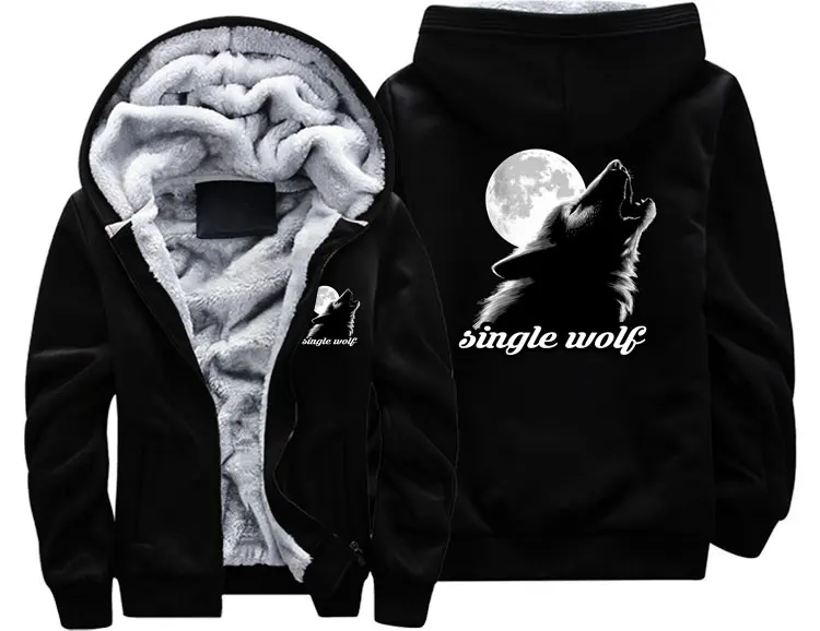Veste loup WOLF DREAM мужская и женская теплая Толстая куртка зимняя с изображением Луны