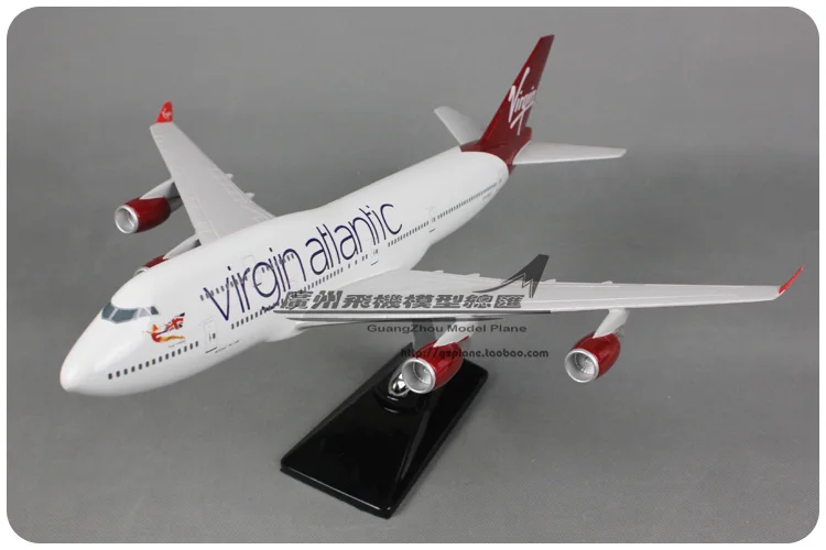 47 см Virgin Atlantic модель самолета Боинг 747 смолы Англия холодного отжима литья под