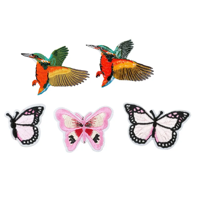 1 шт. нашивки бабочки для одежды с изображением птиц железные наклейки шитья