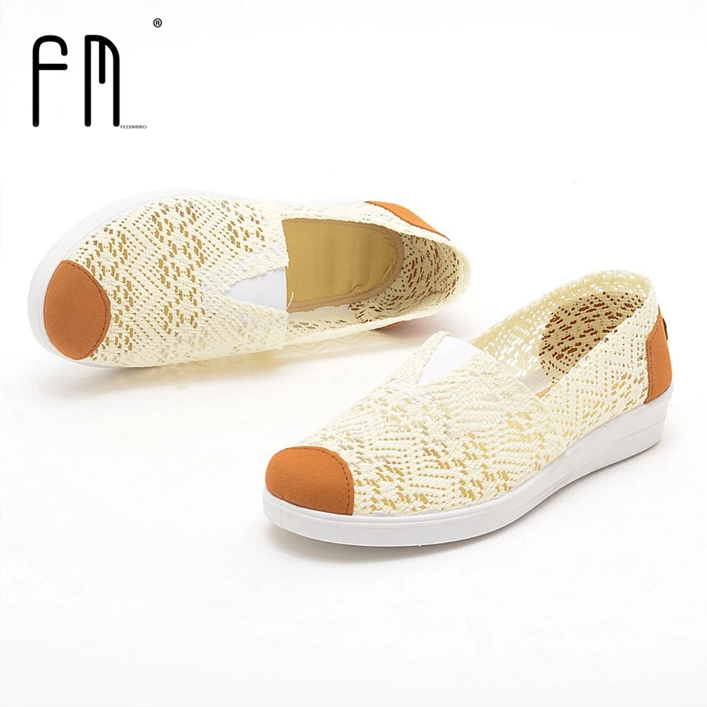 Fedimiro/женская повседневная обувь Новое поступление Женская Мода из сетчатого