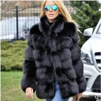 brie 2022 new winter coat women faux fox fur coat women stand collar long sleeve faux fur jacket fur gilet fourrure