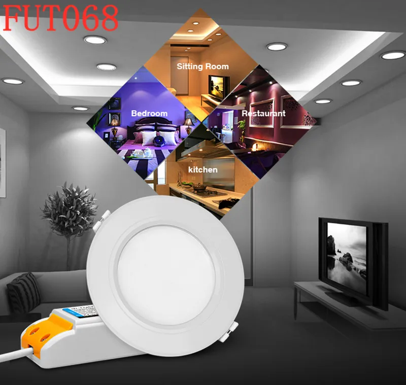 Milight FUT068 6W Dual White/RGB+CCT LED Downlight AC86-265V Led dimmable&ampFUT092 remote | Лампы и освещение