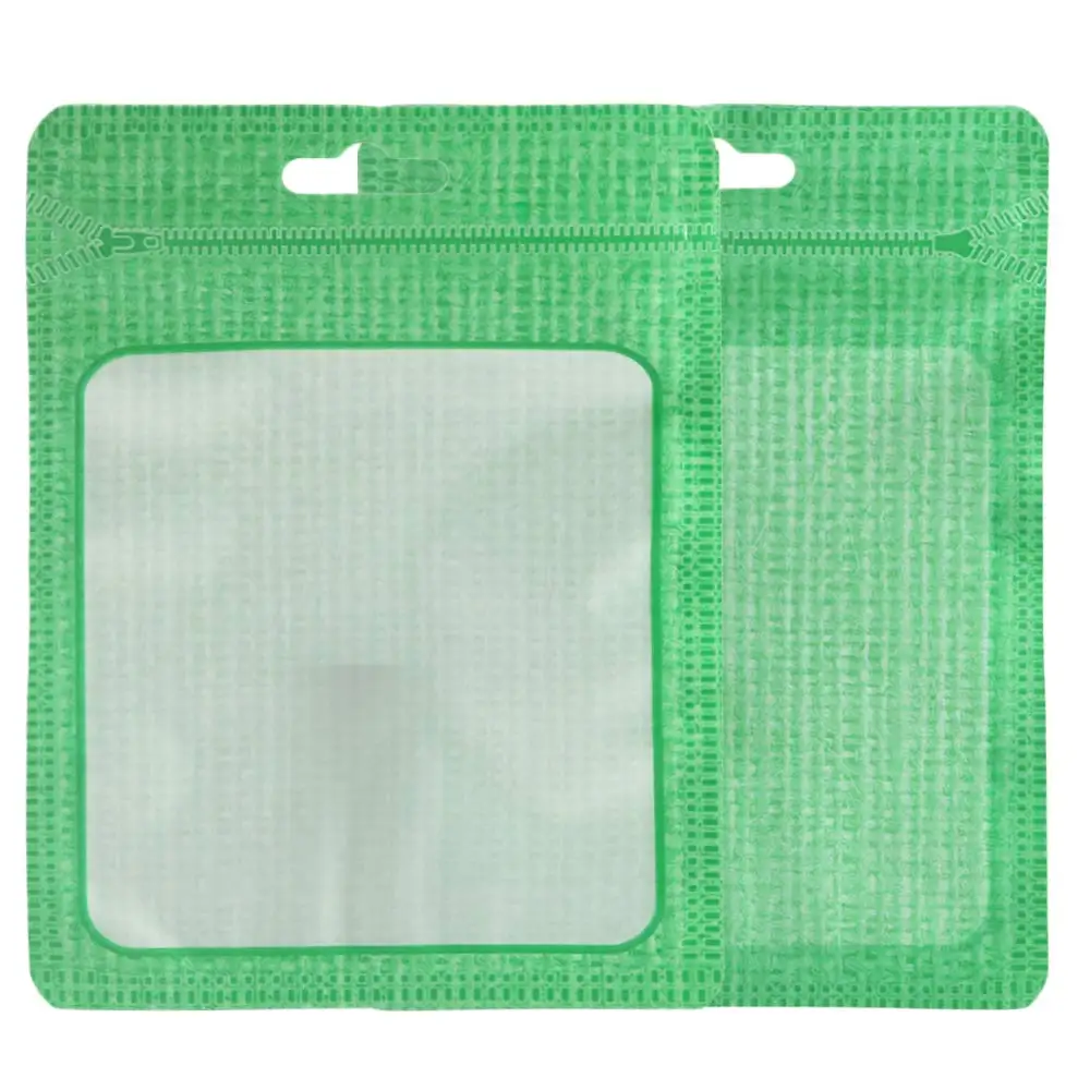 Matte Green Упаковочные сумки для наушников с замком-молнией 10*15 см, 100 шт. в комплекте, высококачественные водонепроницаемые сумки для хранения для чехла для телефона/зарядного устройства с usb-кабелем - Цвет: Matte Green