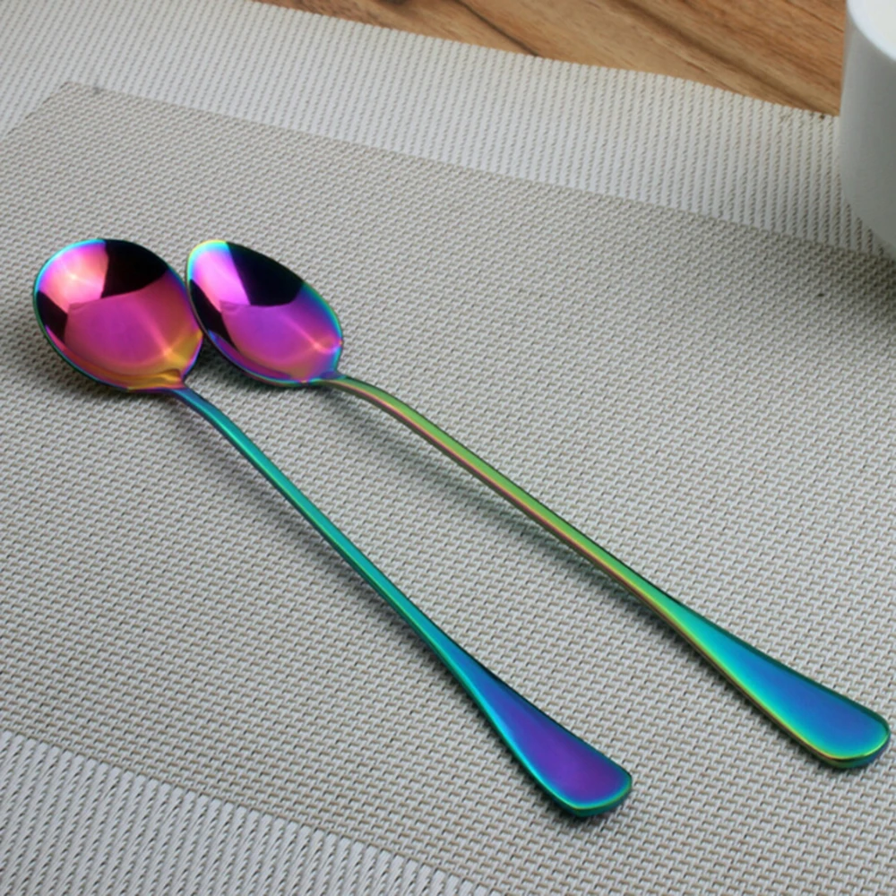 6 шт. Нержавеющая сталь ложка творческий Кофе Мороженое Конфеты Teaspoon Кухня сад