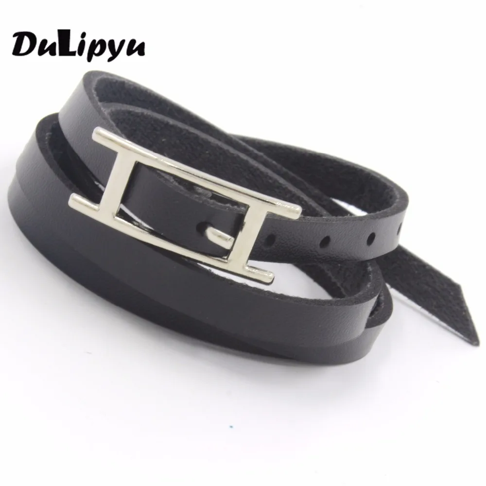 12pc/lot Cool Multi-layer PU Leather Belt H buckled Black White Coffee Bracelet JW008 | Украшения и аксессуары