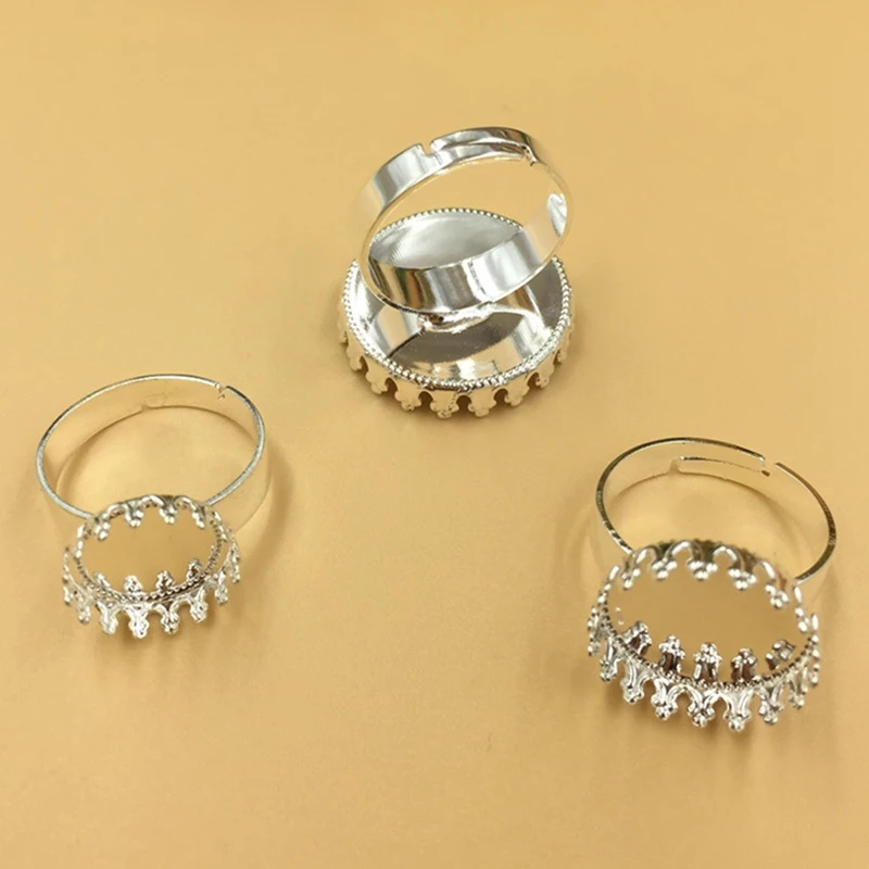 12/15/20mm 10pcs Bronze Plated Brass Adjustable Diy Ring Settings Blank/Base Fit 12mm Glass Cabochons Buttons Bezels(08413) | Украшения и