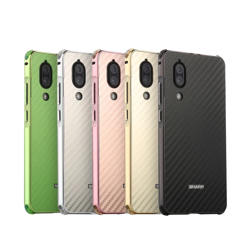 Luxury Aluminum Metal Frame Bumper Case For SSHARP AQUOS S2 Carbon Fiber Back Cover for Sharp Aquos Phone 5.3'' |