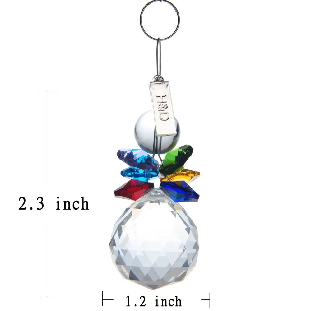 H& D гирлянда чакра спектры Радуга Suncatcher хрустальные подвески для частей люстры фэн-шуй призма для подвешивания капель(многоцветный
