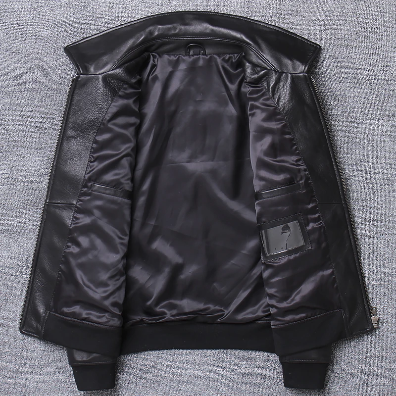 Бесплатная доставка. 2019 повседневное Мужское пальто из натуральной кожи мужская