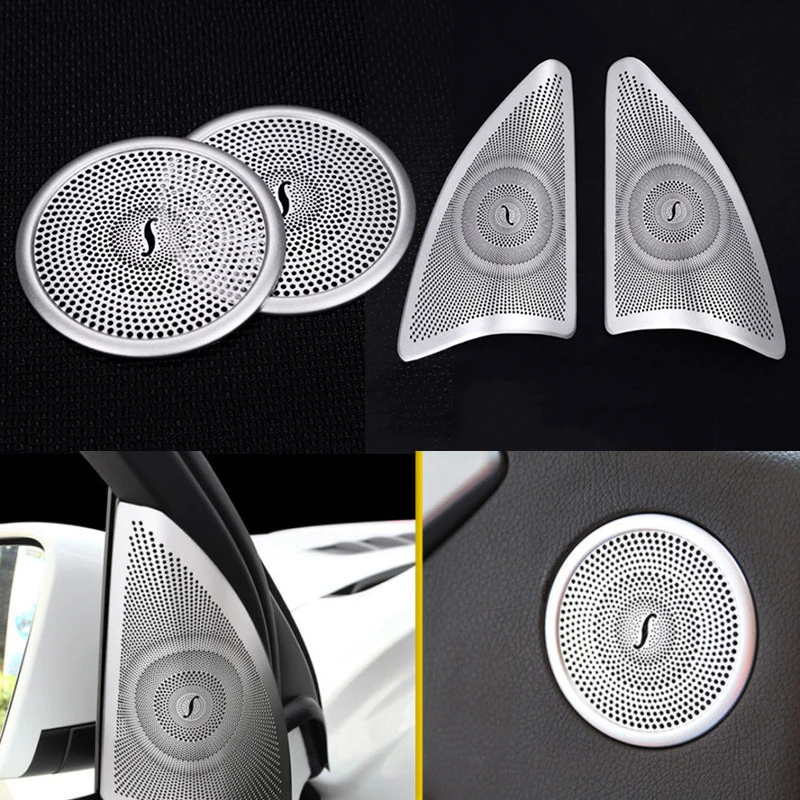 1 Набор из серебристый динамик хромированных чехлов с автомобильной клейкая