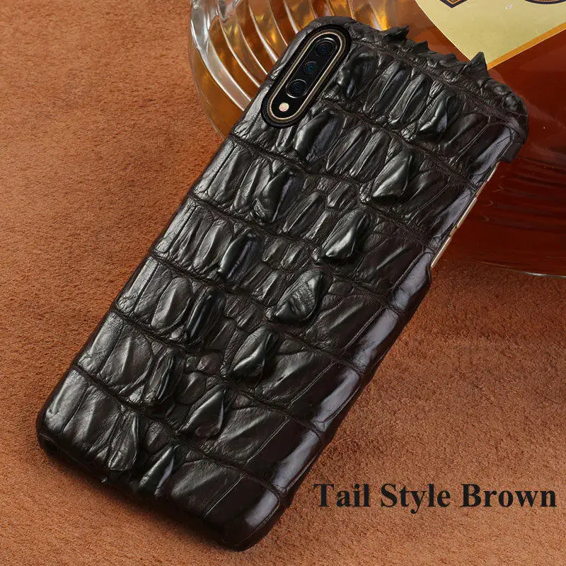 Tail Style Brown Чехол из крокодиловой кожи для Xiao mi 9 SE mi 8, задняя крышка для Xiaomi mi 8 Explore ore Lite A2, Роскошный чехол для Red mi Note 7 - Цвет: Tail Style Brown