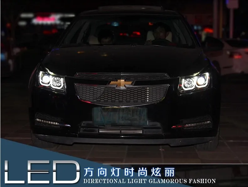 Автомобильный Стильный чехол на голову для Chevrolet Cruze 2009-2013 фары светодиодный фары DRL Объектив Двойной Луч Биксеноновые HID аксессуары
