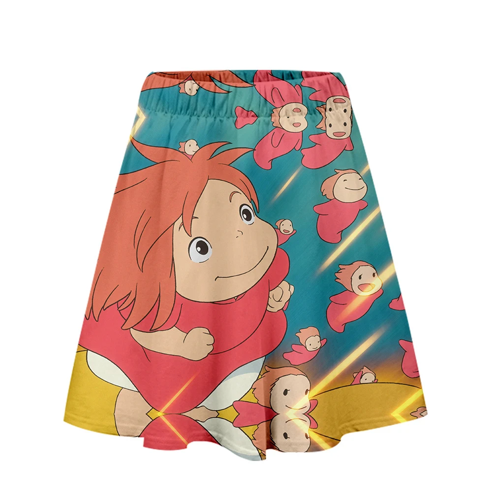 3D Ponyo на скале Для женщин юбка Кей-поп Харадзюку 2019 летние юбки женские дышащие