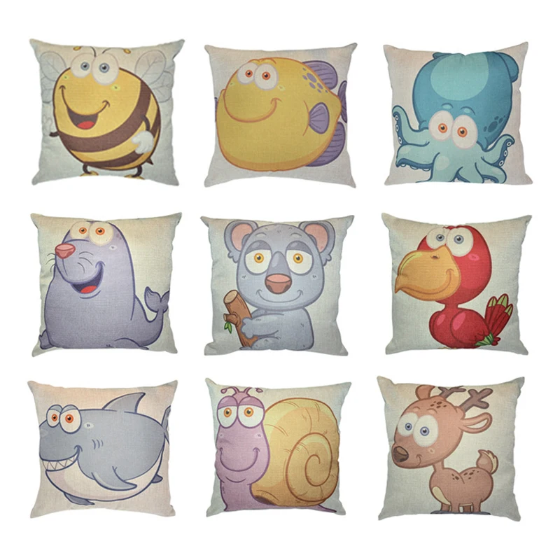 Новинка 2019 симпатичный льняной чехол с мультяшным оленем Осьминогом Пчелой