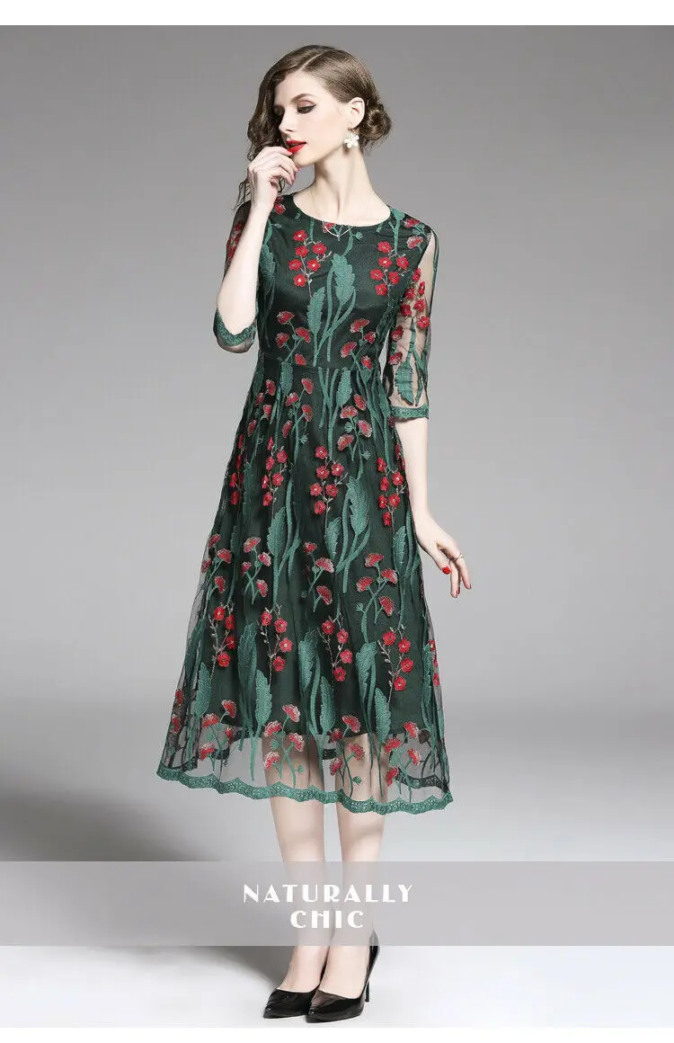 Женские Дизайнерские летние сетка вышивка вышитые коктейль Вечерние офисные