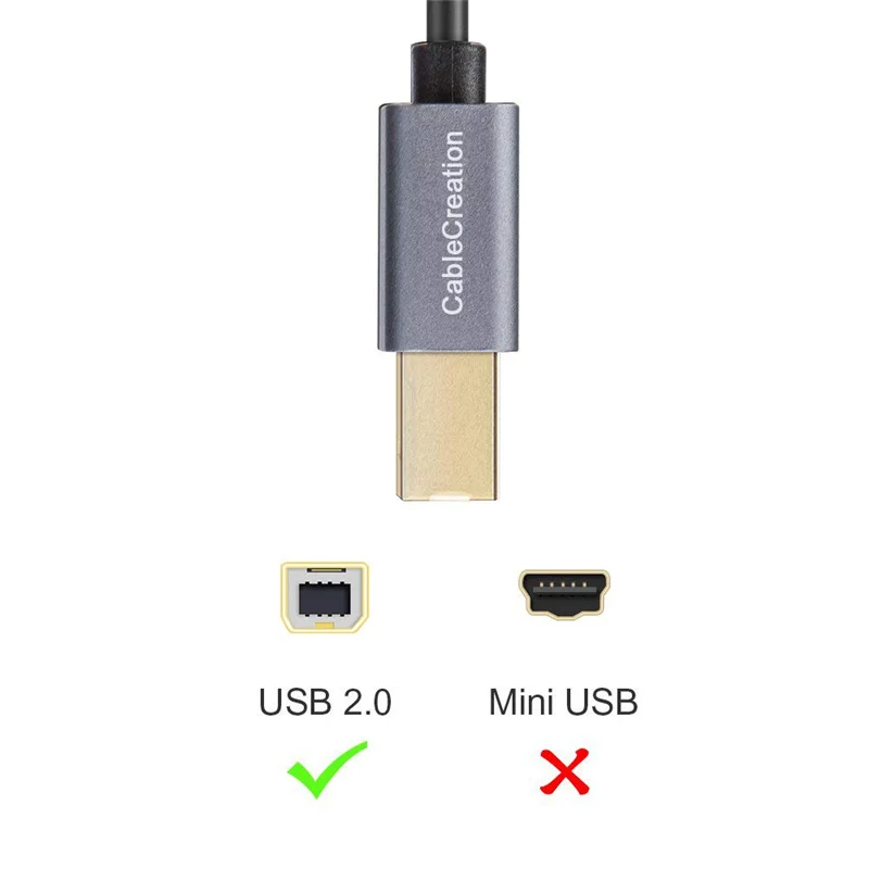 Кабель USB для принтера штекер 2 0 A к штекеру B сканера совместимый с HP Cannon Brother Epson