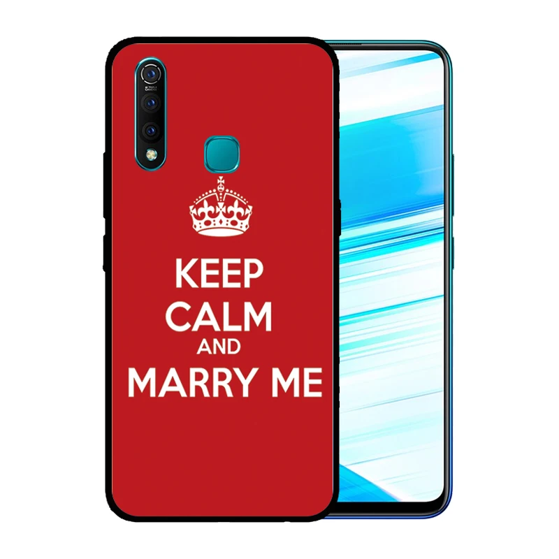 Soft Silicone Black Case for VIVO Z5X Z3 Z3i Z1 Z1i iQoo Pro NEO Durable Keep Calm Carry On Cover | Мобильные телефоны и