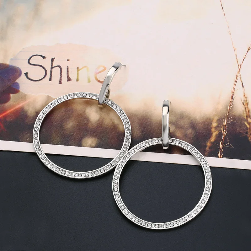 Большие серебряные серьги-кольца OCESRIO для женщин большие круглые серьги с