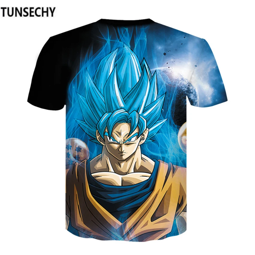 Летняя мужская футболка розничная продажа Забавные футболки с 3D принтом Dragon Ball
