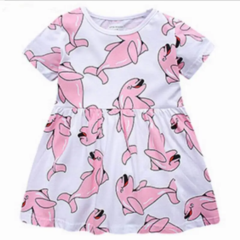 Little maven/милые топы с рисунком мороженого для маленьких девочек возрастом от 1 года до 6 лет, платье-футболка хлопковое летнее платье в европейском и американском стиле - Цвет: S0187 same photo